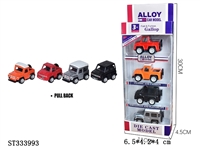 ST333993 - 1：64合金回力皮卡、越野车（漆４色４款条装）
