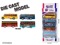 ST334034 - 1：64合金回力国际巴士（４色４款条装）