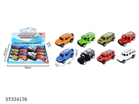 ST334176 - 16PCS 合金车 回力 喷漆【英文包装】