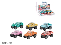 ST334193 - 12PCS 6款皮卡越野合金车 回力 喷漆【英文包装】