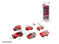ST334230 - 4只庄6款1:55合金车 回力 喷漆【英文包装】