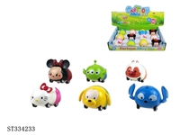ST334233 - 12PCS 6款Q版迪士尼车 回力 黑轮【英文包装】