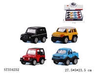 ST334252 - 12PCS 4款合金车 回力【英文包装】