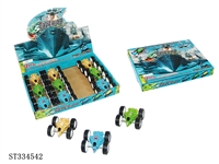 ST334542 - 12PCS 飞机双惯性翻斗车 惯性 翻斗 黑轮【英文包装】
