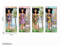 ST335311 - 11.5 INCH NATIONAL FASHION BLACK DOLL (MIXED 4 COLORS)