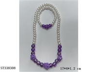 ST338308 - 花朵饰品串珠项链+手链