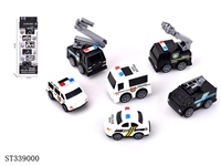 ST339000 - 卡通合金警车套装 回力 喷漆 金属【英文包装】