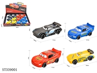 ST339001 - 12PCS 4款式合金汽车总动员车 回力 黑轮 金属【英文包装】