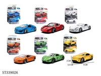 ST339026 - 6款式合金跑车 回力 1:60 黑轮 金属【英文包装】