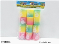 ST340155 - RABBIT EXPRESSION RAINBOW CIRCLE. WHITE
